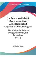 Die Verantwortlichkeit Der Organe Einer Aktiengesellschaft Gegenuber Den Glaubigern