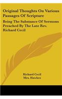 Original Thoughts On Various Passages Of Scripture