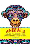 Adult Coloring Book: Stress Relieving Animal Designs