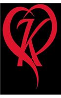 Monogram Initial Letter K Adorable Heart Red and Black: : In My Heart letter initial Personalized Name Letter K, Cute funny gift for Girlfriend Boyfriend Women Wife Husband Teens Students Girls for Home S