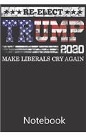 Re-elect Trump 2020 Make Liberals Cry Again: Composition Notebook, College Ruled Blank Lined Book for Taking Notes, Recipes, Sketching, Writing, Organizing, Christmas Halloween Birthday Gifts