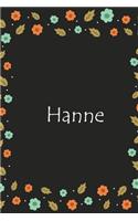 Hanne: Lined Notizbuch / Tagebuch Gift, 120 Pages, 6x9, Soft Cover, Matte Finish