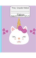 Caticorn Primary Composition Notebook Grades K-2 8.5