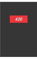 420 Notebook: Lined Journal, 120 Pages, 6 x 9, Affordable Red Box Logo Style Gift Journal Matte Finish