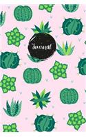 Journal: Bullet Journal Cute Cactus Pink Notebook Dot Grid Dotted Pages Small Planner Journal Sketchbook Diary (6 X 9) Softbound Cover Gifts for Plant Lovers Women