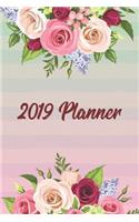 2019 Planner: 12 Month Daily and Weekly Calendar Schedule Organizer to Do List (Pastel Floral)