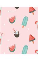 Journal: Baby Pink Watermelon, Ice Cream and Coconut