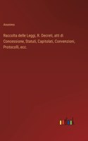 Raccolta delle Leggi, R. Decreti, atti di Concessione, Statuti, Capitolati, Convenzioni, Protocolli, ecc.