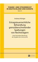 Ertragsteuerrechtliche Behandlung Grenzueberschreitender Spaltungen Von Rechtstraegern: Unter Besonderer Beachtung Der Vorgaben Des Unionsrechts