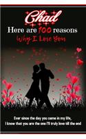 Chad 100 reasons why I love you personalized blank book for lovers and couples