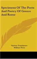 Specimens of the Poets and Poetry of Greece and Rome