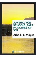 Juvenal for Schools. Part IV, Satires XII-XVI