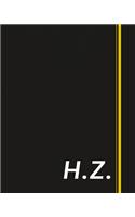 H.Z.: Classic Monogram Lined Notebook Personalized With Two Initials - Matte Softcover Professional Style Paperback Journal Perfect Gift for Men and Women