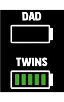 Dad Twins: Fathers day gift Notebook journal 100 blank pages 8.5x11 diary for gift