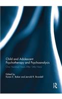 Child and Adolescent Psychotherapy and Psychoanalysis