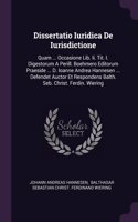 Dissertatio Iuridica De Iurisdictione