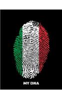 My DNA: Journal For Recording Notes, Thoughts, Wishes Or To Use As A Notebook For Italy Lovers, Italians And People With Italian Roots (8.5 x 11; 120 Pages)