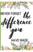 Never Forget The Difference You Have Made