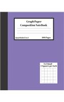 Graph Composition Notebook 5 Squares per inch 5x5 Quad Ruled 5 to 1 100 Sheets: Cute Purple Cover Black Stripe gift Book grid squared paper Back To School Gift Notebook for Math Teens Science adults Students Programmers note tak