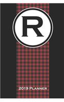 2019 Planner: Monogram R Buffalo Plaid Dated Daily, Weekly, Monthly, Yearly Planner with To-Do, Gratitude, Habit Tracker, Dot Grid to Use as Organizer, Schedule, 