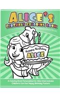 Alice's Birthday Coloring Book Kids Personalized Books