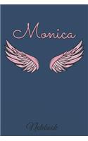 Monica Notebook: A beautiful personalized angel wings soft cover notebook with 100 lined pages in 6x9 inch format. Personal Diary Personalized Journal Customized Jou