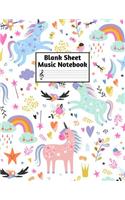 Blank Sheet Music Notebook: Easy Blank Staff Manuscript Book Large 8.5 X 11 Inches Musician Paper Wide 12 Staves Per Page for Piano, Flute, Violin, Guitar, Trumpet, Drums, Cell