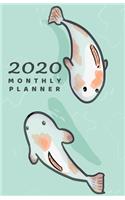 2020 Monthly Planner: Japanese Koi Fish -Small Pocket Calendar 5.06 x 7.81