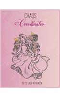 Chaos Coordinator To Do List: Disney Sleeping Beauty Aurora Floral Sketch Graphic To Do & Dot Grid Matrix Notebook for Girls Teens Kids Journal College Blank Lined 110 Pages of 8