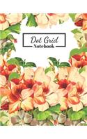 Dot Grid Notebook: Pink & Red Flowers Composition Perfect Gift (8.5 x 11 inches) - 120 Dotted Pages
