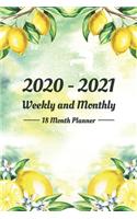 2020-2021 18 Month Weekly and Monthly Planner: Daily appointment book - agenda and organizer - January 2020 - June 2021-Schedule and time management with lemon yellow cover(1 18 Month Planner January 2020 - June 2021)