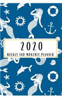 2020 Weekly And Monthly Planner: Mermaid Planner Lesson Student Study Teacher Plan book Peace Happy Productivity Stress Management Time Agenda Diary Journal Homeschool Mind Life Wor