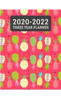 2020-2022 Three Year Planner: Monthly Planner - 36 Month Calendar Planner Diary for 3 Years With Notes For Women And Girls - Cute Tropical Pineapple (8.5"x11")
