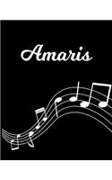 Amaris: Sheet Music Note Manuscript Notebook Paper - Personalized Custom First Name Initial A - Musician Composer Instrument Composition Book - 12 Staves a 