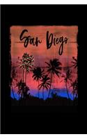 San Diego: California Christmas Notebook With Lined Wide Ruled Paper For Taking Notes. Stylish Tropical Travel Journal Diary 6 x 9 Inch Soft Cover. For Home, W