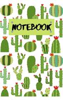 Notebook: Novelty Succulent Cactus Journal Notepad / Diary / Pad 120 Page 6x9" Blank lined white paper.