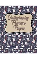 Calligraphy Practice Paper: Blank Calligraphy Notebook, Calligraphy Practice Notebook For Beginners, Calligraphy Notebook, Hand Lettering Ledger Book, Cute Paris & Music Cover