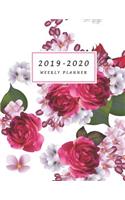 2019-2020 Weekly Planner: Large Two Year Planner with Floral Cover and Coloring Pages (Volume 3)