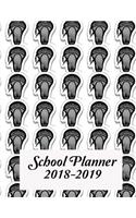 School Planner 2018-2019: Lacrosse Head Pattern Cover for your Academic Planner includes Yearly, Monthly and Weekly Calendars. A perfect gift for a LAX player, Teacher, Girl,