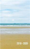 2019 - 2020: 2 Years Monthly Weekly Calendar Organizer Planner For Daily Personal, Holidays and Work Event Schedules - Secluded Tropical Sandy Beach
