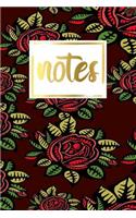 Notes: Flower Matte Cover Design Composition Notebook College Ruled Journal Daily and Planner for School Subjects, Writing Notes, Diaries