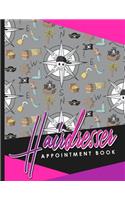 Hairdresser Appointment Book: 7 Columns Appointment Log, Appointment Scheduling Template, Hourly Appointment Book, Cute Pirates Cover