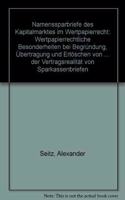 Namenssparbriefe Des Kapitalmarktes Im Wertpapierrecht