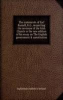 statements of Earl Russell, K.G., respecting the revenues of the Irish Church in the new edition of his essay on The English governmentandconstitution