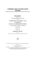 Authorizing safety net public health programs