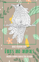 Adult Coloring Book Birds and Animals - Amazing Patterns Mandala and Relaxing