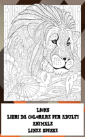 Libri da colorare per adulti - Linee spesse - Animale - Lions
