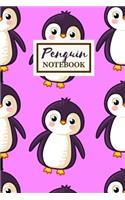 PENGUIN Notebook: Cute Journal Gift: Medium Spacing Between Lines