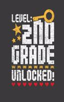 Level 2nd Grade Unlocked: Back To School Distressed Composition Notebook Gifts For Second Grade Boys and Girls; 110 Pages, Wide Ruled 7.5" x 9.25"