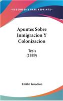 Apuntes Sobre Inmigracion y Colonizacion
